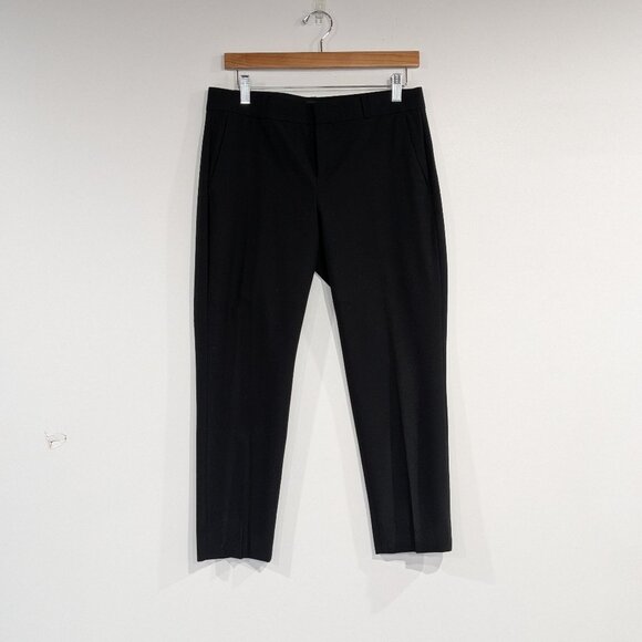 Banana Republc Avery Fit Wool Blend Cropped Pants Black Size 4 Petite - Picture 2 of 4